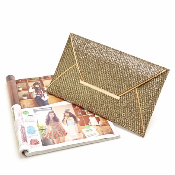 BACK IN STOCK! Bling Gold Evening Clutch Handbag - Picture 5 of 8